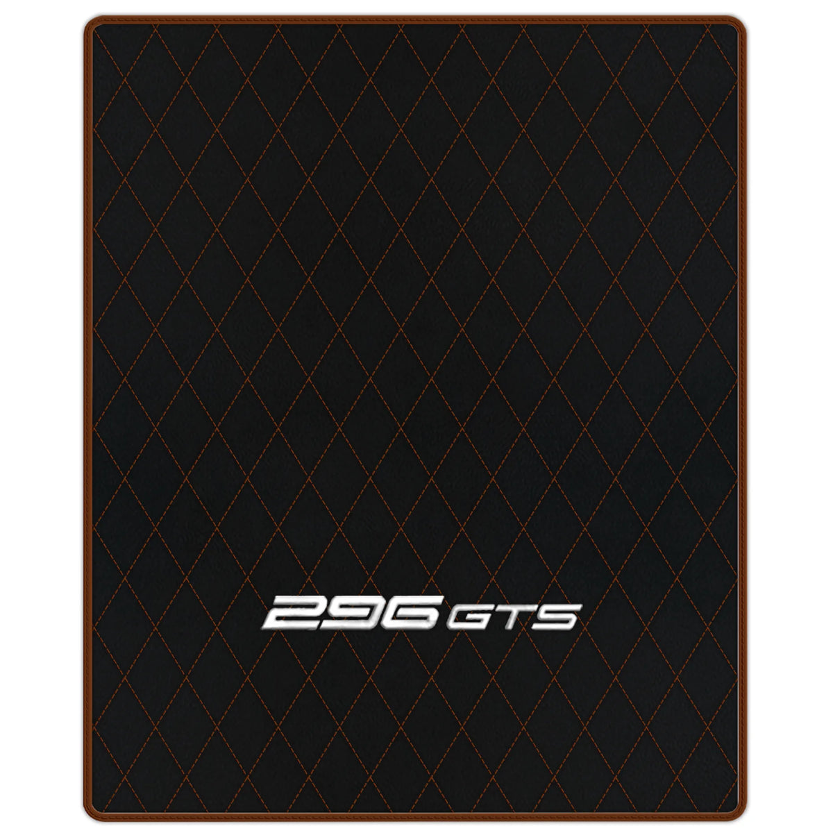 Black Leather Floor Mats for Ferrari 296 GTS (2022-2027) with Single Diamond Pattern | Full Set Option