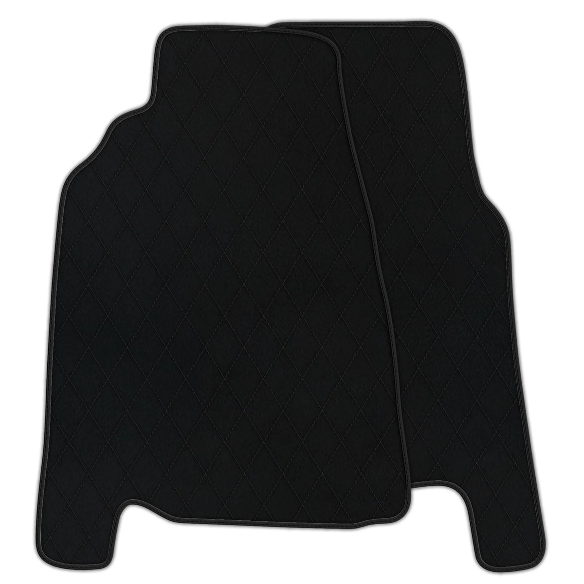 Black Leather Floor Mats for Ferrari 456 (1992-2003) with Single Diamond Pattern | Full Set Option