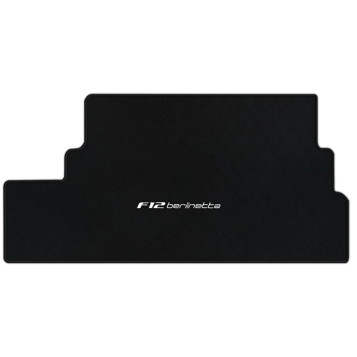 Black Leather Floor Mats for Ferrari F12 Berlinetta (2012-2022) with Single Diamond Pattern | Full Set Option