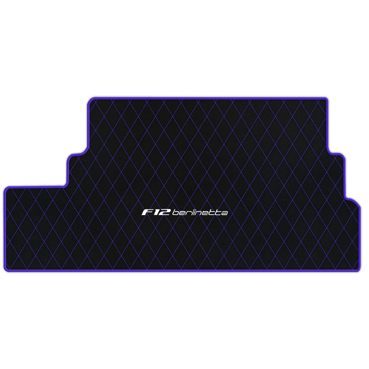 Black Leather Floor Mats for Ferrari F12 Berlinetta (2012-2022) with Single Diamond Pattern | Full Set Option