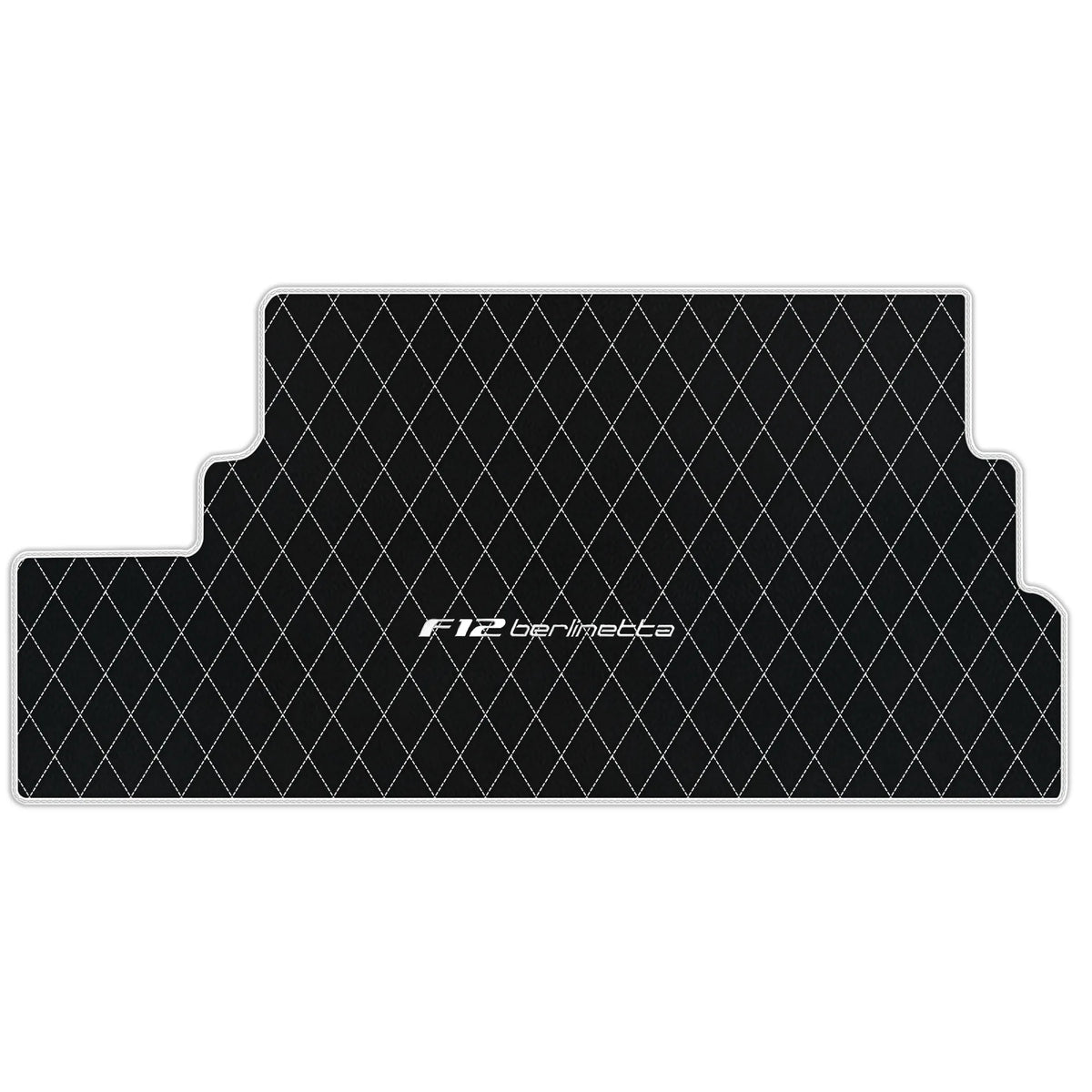 Black Leather Floor Mats for Ferrari F12 Berlinetta (2012-2022) with Single Diamond Pattern | Full Set Option