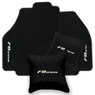 Black Leather Floor Mats for Ferrari F8 Spider (2019-2023) with Single Diamond Pattern | Full Set Option