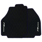 Black Leather Floor Mats for Ferrari F8 Spider (2019-2023) with Single Diamond Pattern | Full Set Option