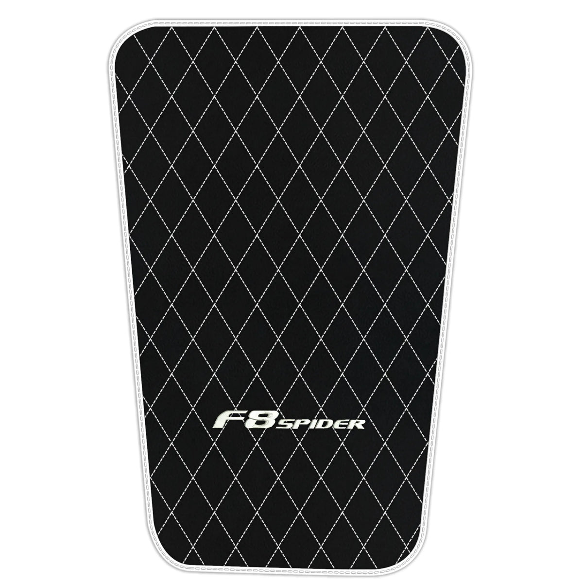 Black Leather Floor Mats for Ferrari F8 Spider (2019-2023) with Single Diamond Pattern | Full Set Option