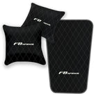 Black Leather Floor Mats for Ferrari F8 Spider (2019-2023) with Single Diamond Pattern | Full Set Option