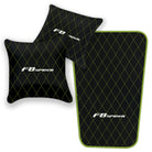 Black Leather Floor Mats for Ferrari F8 Spider (2019-2023) with Single Diamond Pattern | Full Set Option