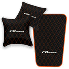Black Leather Floor Mats for Ferrari F8 Spider (2019-2023) with Single Diamond Pattern | Full Set Option
