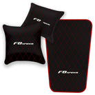 Black Leather Floor Mats for Ferrari F8 Spider (2019-2023) with Single Diamond Pattern | Full Set Option