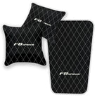 Black Leather Floor Mats for Ferrari F8 Spider (2019-2023) with Single Diamond Pattern | Full Set Option