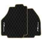 Black Leather Floor Mats for Ferrari F8 Spider (2019-2023) with Single Diamond Pattern | Full Set Option