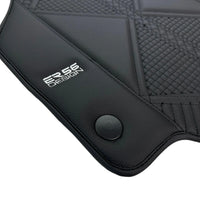 Black Leather Floor Mats For Ferrari F8 Tributo 2019-2022 ER56 Design - AutoWin