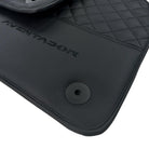 Black Leather Floor Mats for Lamborghini Aventador | Black Stitching - AutoWin