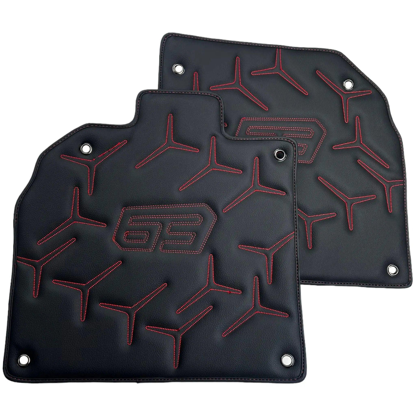 Black Leather Floor Mats for Lamborghini Aventador SVJ 63 Edition - AutoWin