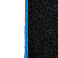 Black Leather Floor Mats For Lamborghini Aventador with Blue Trim - AutoWin