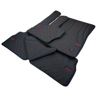 Black Leather Floor Mats for Mercedes-Benz G Class W461 (1979-2008) ER56 Design - AutoWin