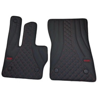 Black Leather Floor Mats for Mercedes-Benz G Class W461 (1979-2008) ER56 Design - AutoWin