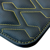 Black Leather Floor Mats for Rolls-Royce Phantom VIII (2017-2024) ER56 Design - AutoWin