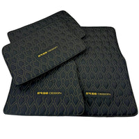 Black Leather Floor Mats for Rolls-Royce Phantom VIII (2017-2024) ER56 Design - AutoWin