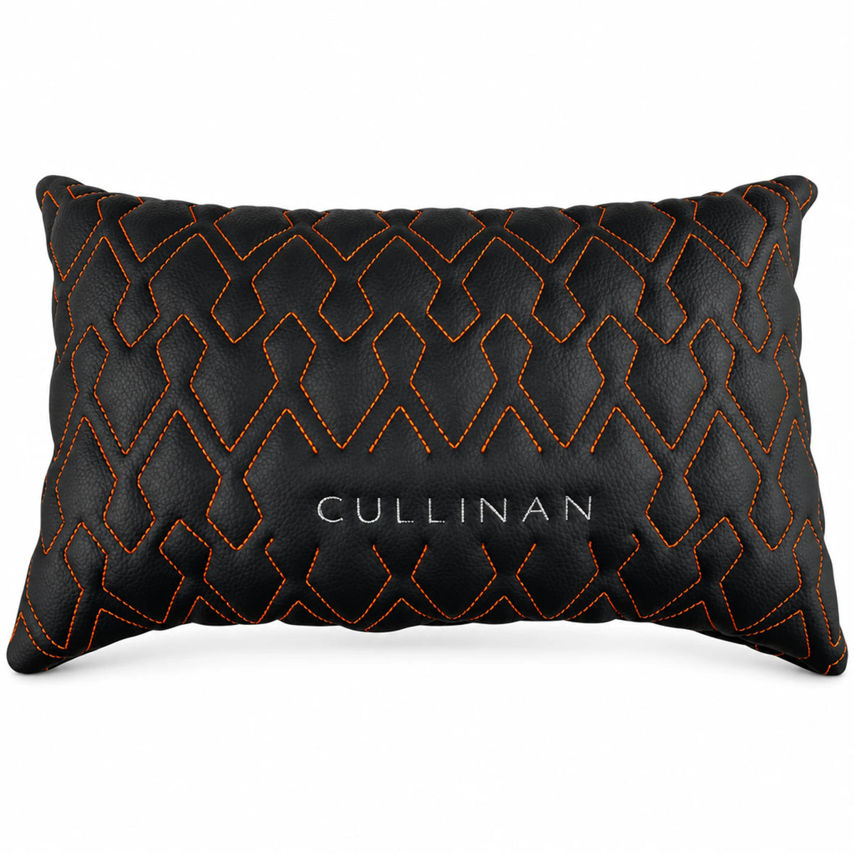 Black Leather Pillows Set of 2 for Rolls-Royce Cullinan | Orange Sewing