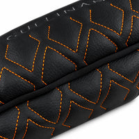 Black Leather Pillows Set of 2 for Rolls-Royce Cullinan | Orange Sewing