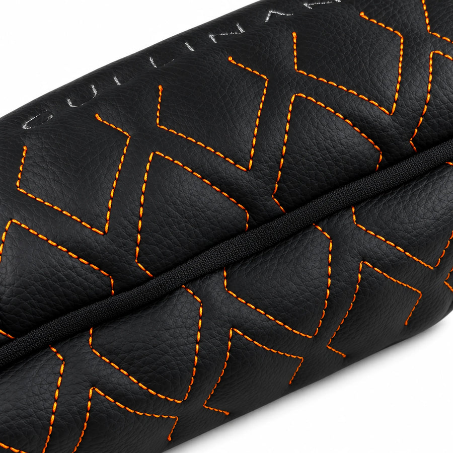 Black Leather Pillows Set of 2 for Rolls-Royce Cullinan | Orange Sewing