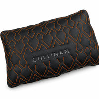Black Leather Pillows Set of 2 for Rolls-Royce Cullinan | Orange Sewing