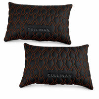 Black Leather Pillows Set of 2 for Rolls-Royce Cullinan | Orange Sewing