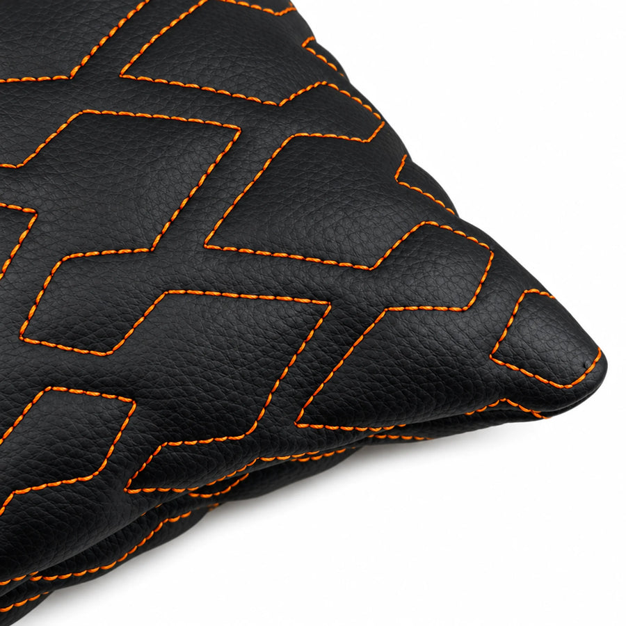 Black Leather Pillows Set of 2 for Rolls-Royce Cullinan | Orange Sewing