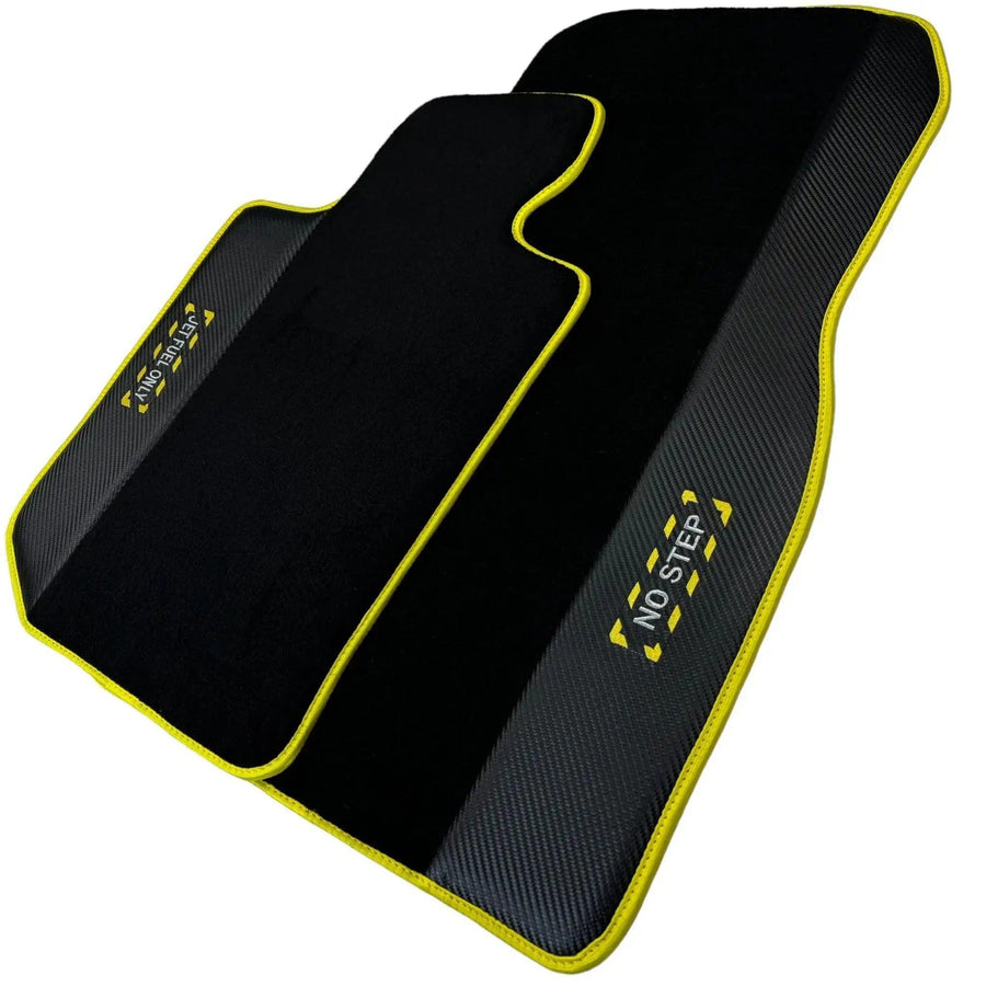 Black Mats For BMW 4 Series G26 Gran Coupe | Fighter Jet Edition | Yellow Trim - AutoWin