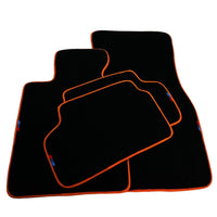 Black Mats For BMW G60 (2023-2026) Sedan | Orange Trim - AutoWin