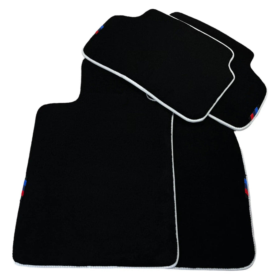 Black Mats For BMW Gran Tourer F46 (2015-2022) 7 Seats | White Trim - AutoWin