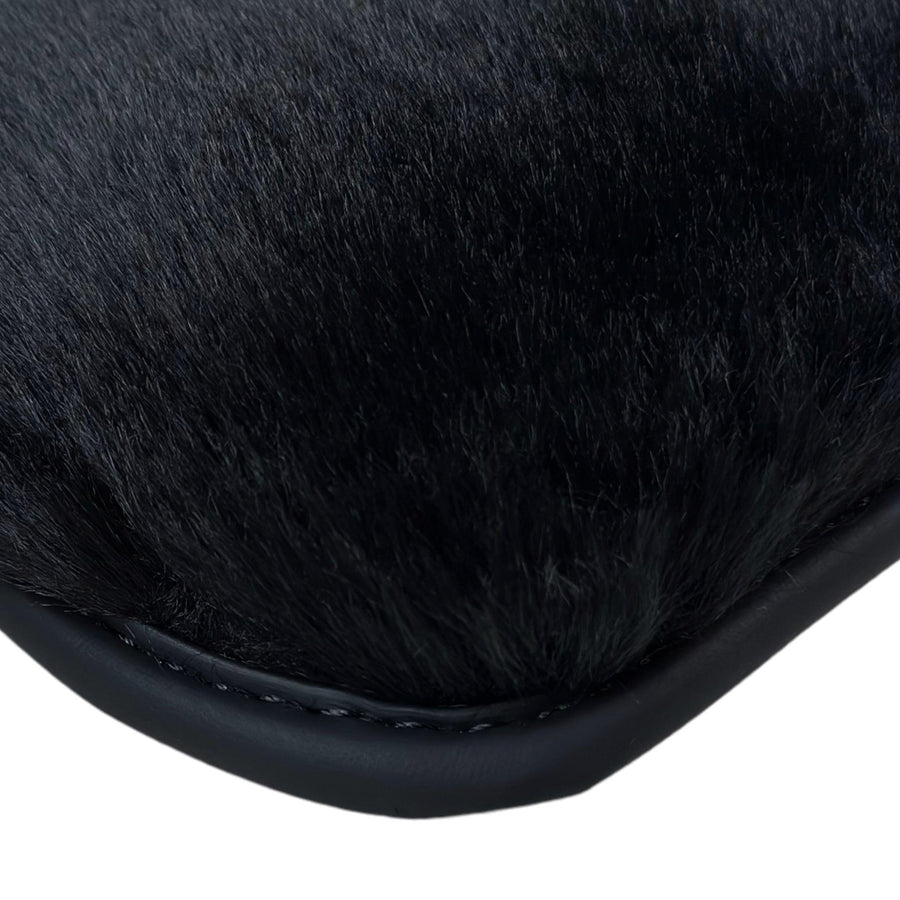 Black Sheepskin Floor Mats For BMW M5 G90 (2023-2026) Sedan No Steps Edition - AutoWin