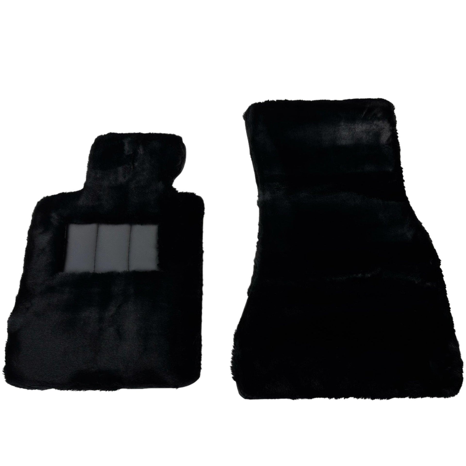 Black Sheepskin Floor Mats For BMW Gran Tourer F46 (2015-2022) 7 Seats No Steps Edition - AutoWin