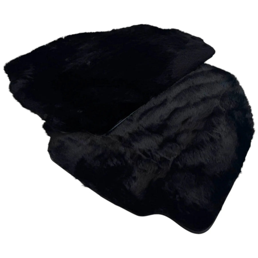 Black Sheepskin Floor Mats for Ferrari 458 Spider (2012-2015)