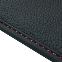 Black Sheepskin Floor Mats for Ferrari Portofino M (2018-2023) with Leather