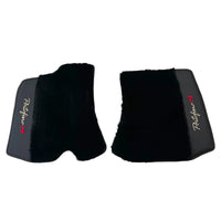 Black Sheepskin Floor Mats for Ferrari Portofino M (2018-2023) with Leather - AutoWin
