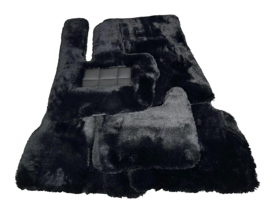 Black Sheepskin Floor Mats For Mercedes-Benz G Class W463 (2008-2018) ER56 Design - AutoWin