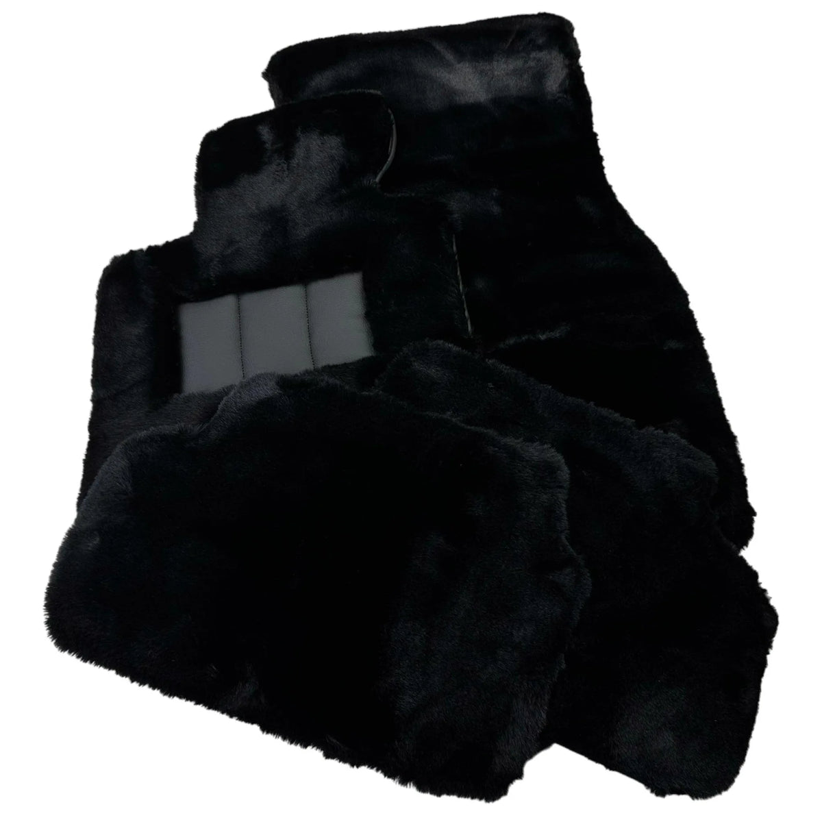 Black Sheepskin Floor Mats for Rolls-Royce Ghost Series I (2010–2020) No Steps Edition