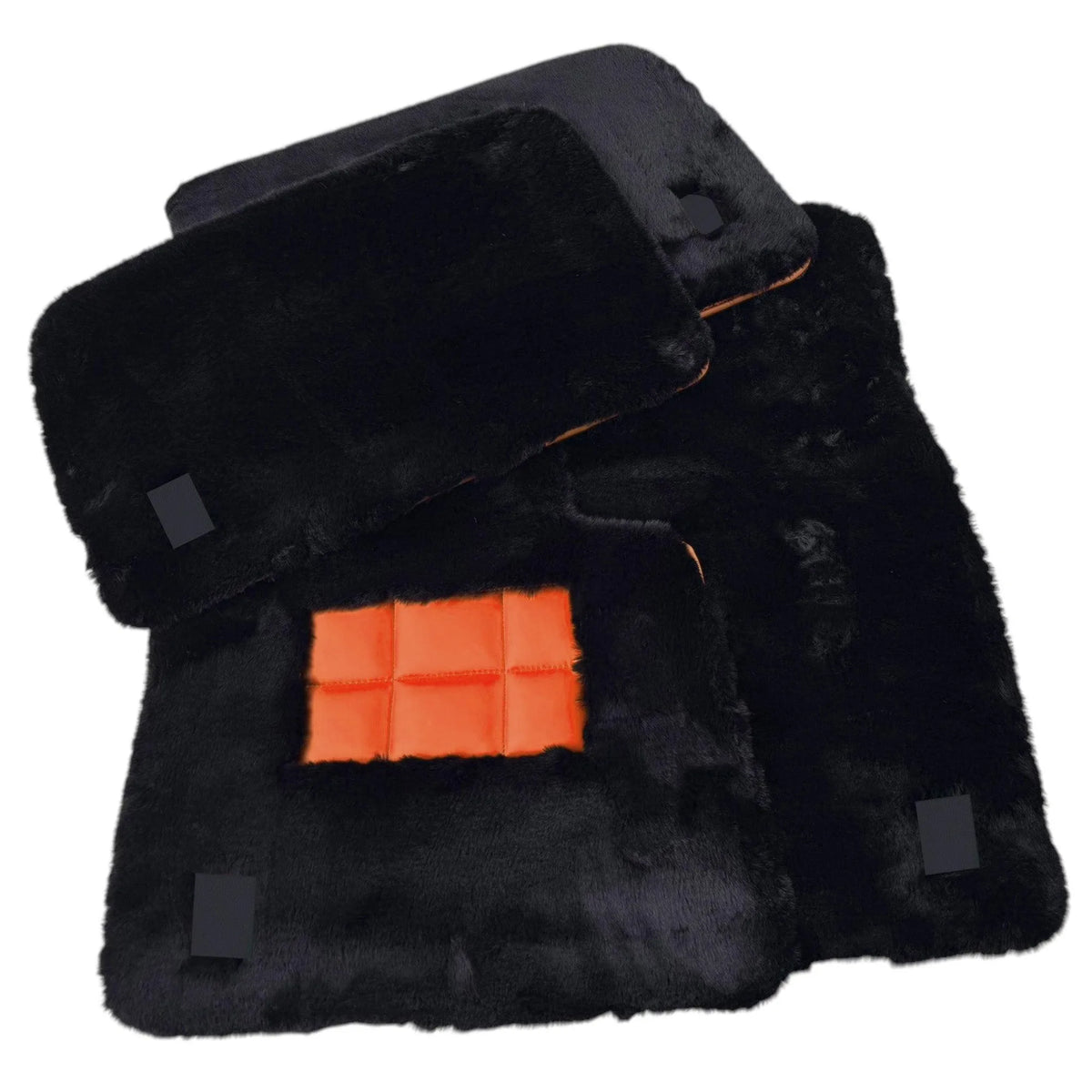 Black Sheepskin Floor Mats for Rolls Royce Shadow (1965-1977) Various Leather Colors