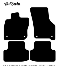 Blue Floor Mats for Audi A3 - 5-door Sedan (MHEV) Mild Hybrid Electric Vehicle (2021 - 2024) | ER56 Design - AutoWin