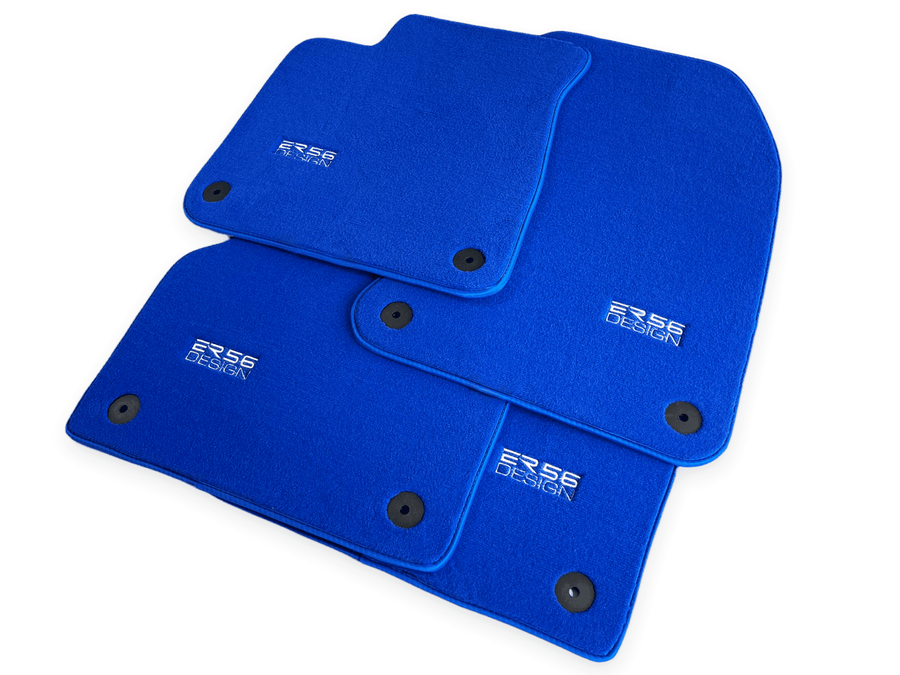Blue Floor Mats for Audi A4 - B9 Sedan (2015-2018) | ER56 Design - AutoWin