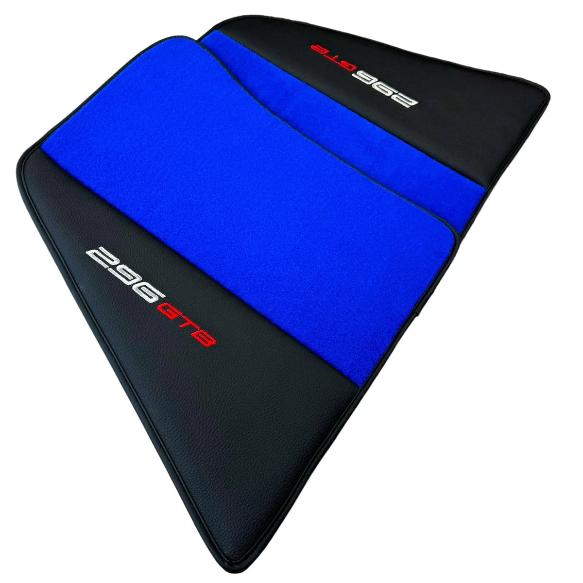 Blue Floor Mats for Ferrari 296 GTB (2022-2027) with Leather - AutoWin