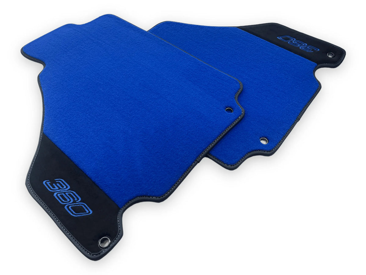 Blue Floor Mats For Ferrari 360 Modena 1999-2005 With Alcantara Leather - AutoWin