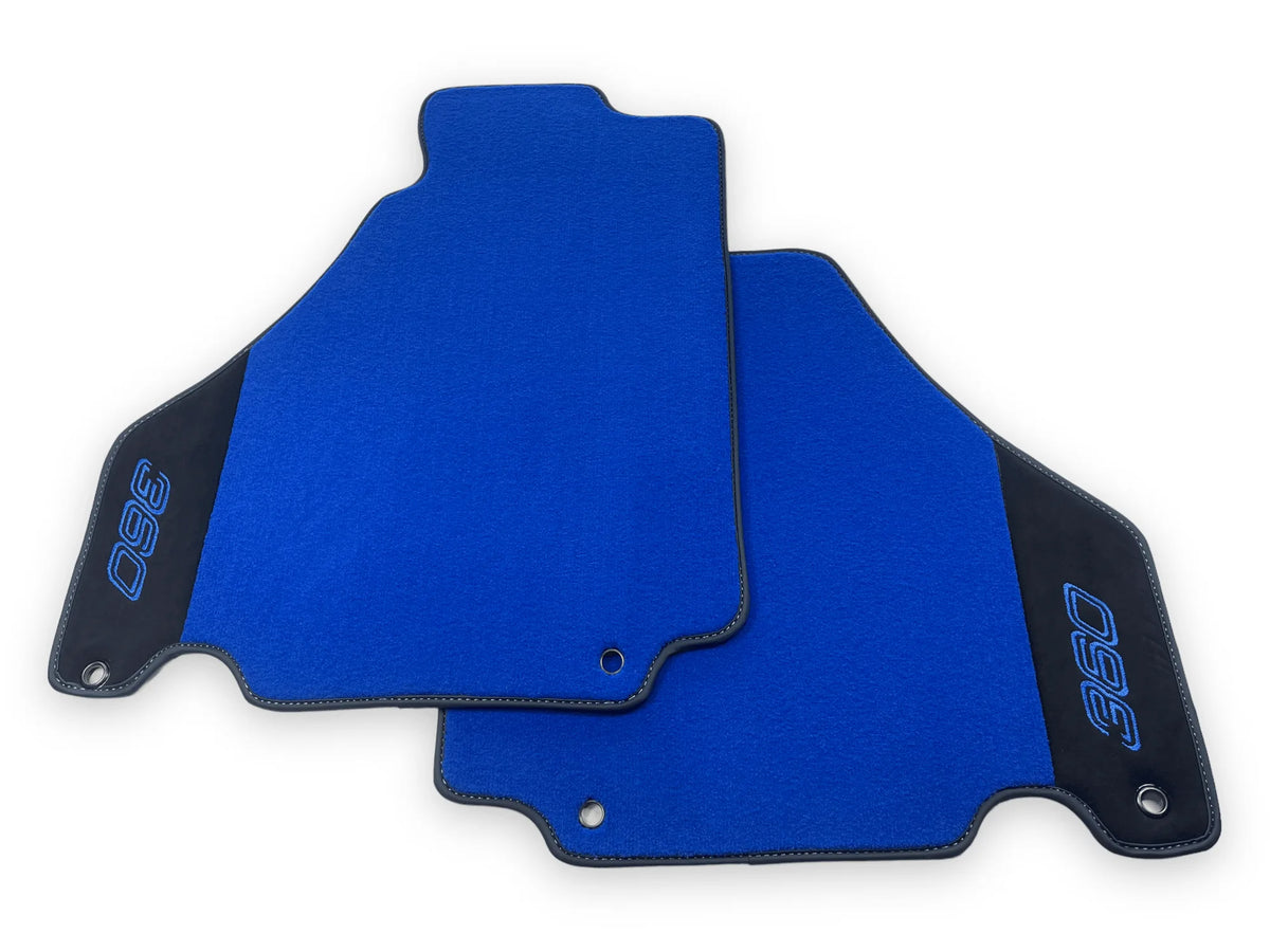 Blue Floor Mats For Ferrari 360 Modena 1999-2005 With Alcantara Leather - AutoWin
