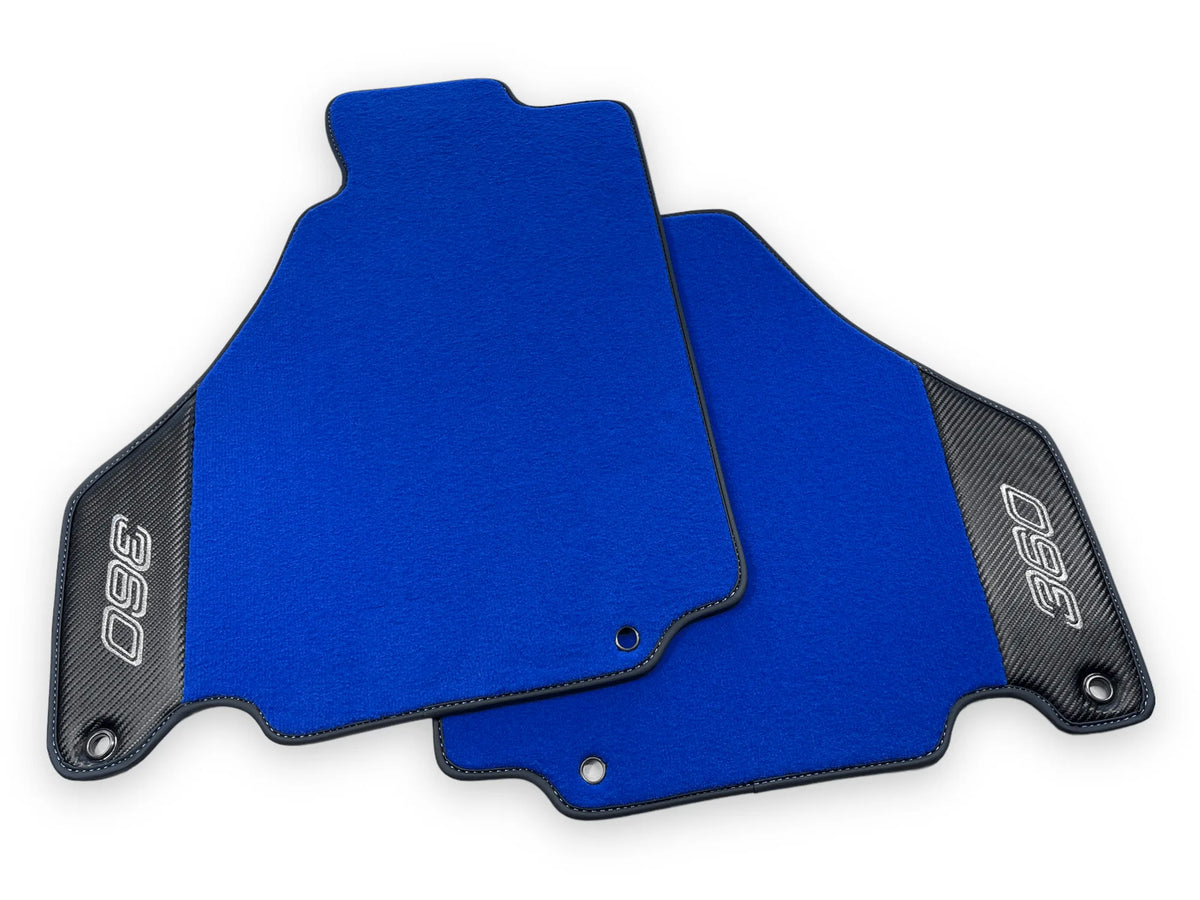 Blue Floor Mats For Ferrari 360 Modena 1999-2005 With Carbon Fiber Leather - AutoWin
