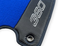 Blue Floor Mats For Ferrari 360 Modena 1999-2005 With Carbon Fiber Leather - AutoWin