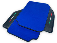 Blue Floor Mats For Ferrari 458 Speciale 2012-2015 Carbon Fiber Leather | Italian Edition