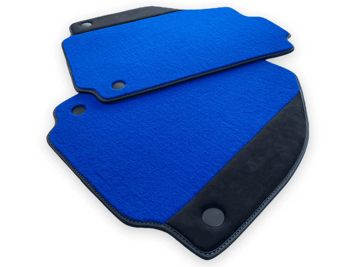 Blue Floor Mats For Ferrari 458 Spider 2012-2015 Alcantara Leather