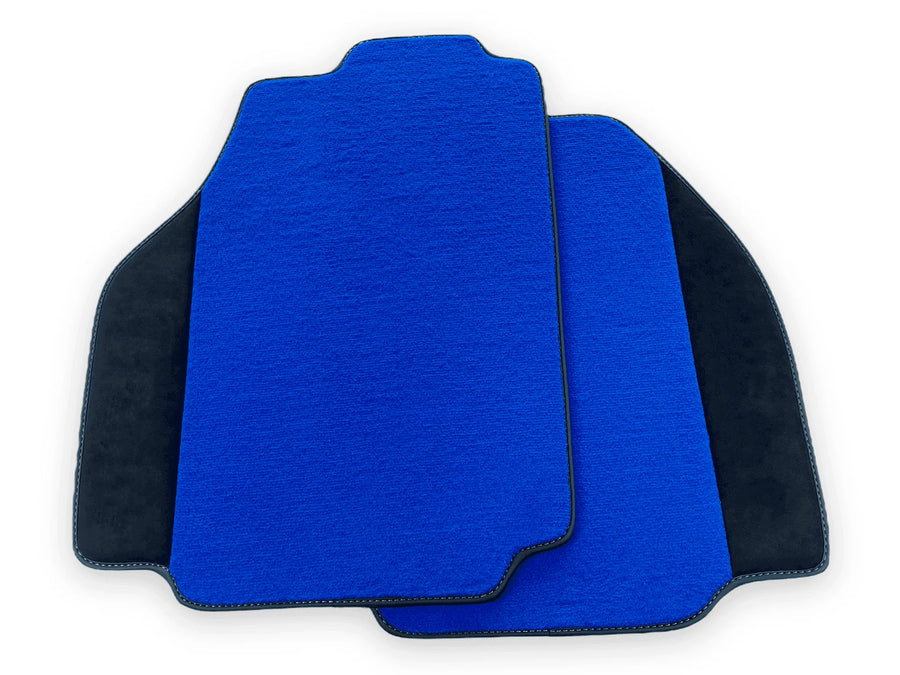 Blue Floor Mats For Ferrari 488 Pista Spider 2019-2021 With Alcantara Leather