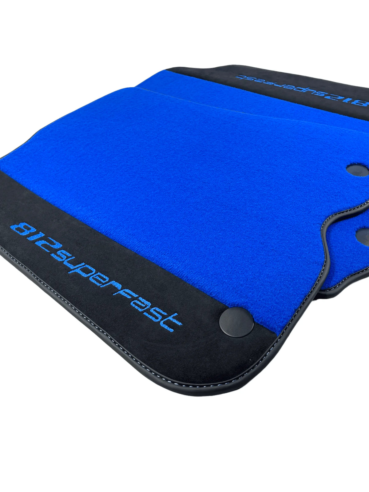 Blue Floor Mats For Ferrari 812 Superfast With Alcantara Leather - AutoWin
